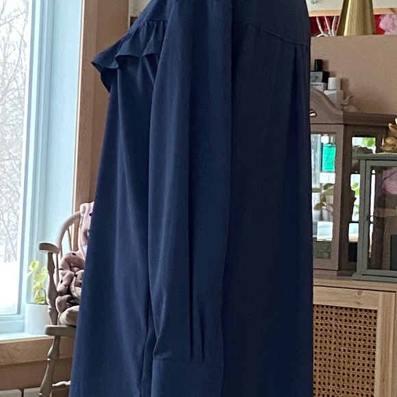 Blue Ruffled Shirt Dress - Picture 5 of 7